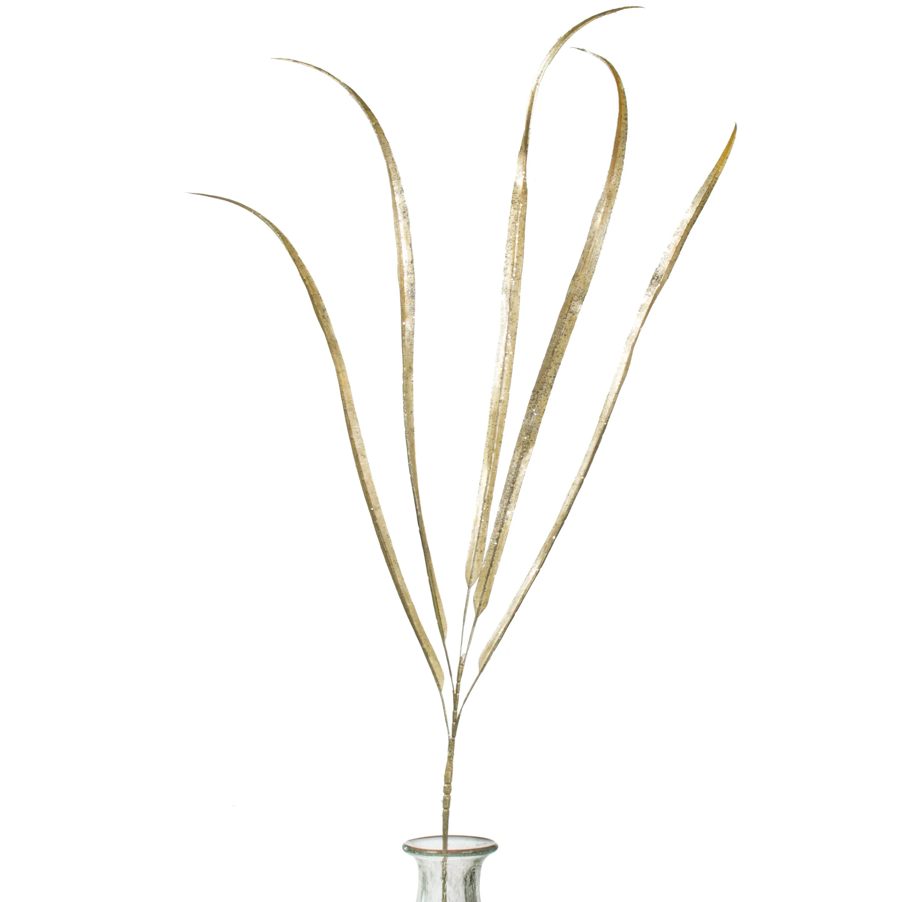 44" Blade Grass Spray: Platinum & Gold