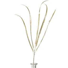 44" Blade Grass Spray: Platinum & Gold