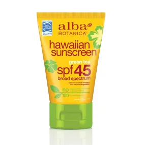 Alba Botanica Green Tea Hawaiian SPF 45 Sunscreen, 4 oz. (Pack of 2) 4 Ounce (Pack of 2)