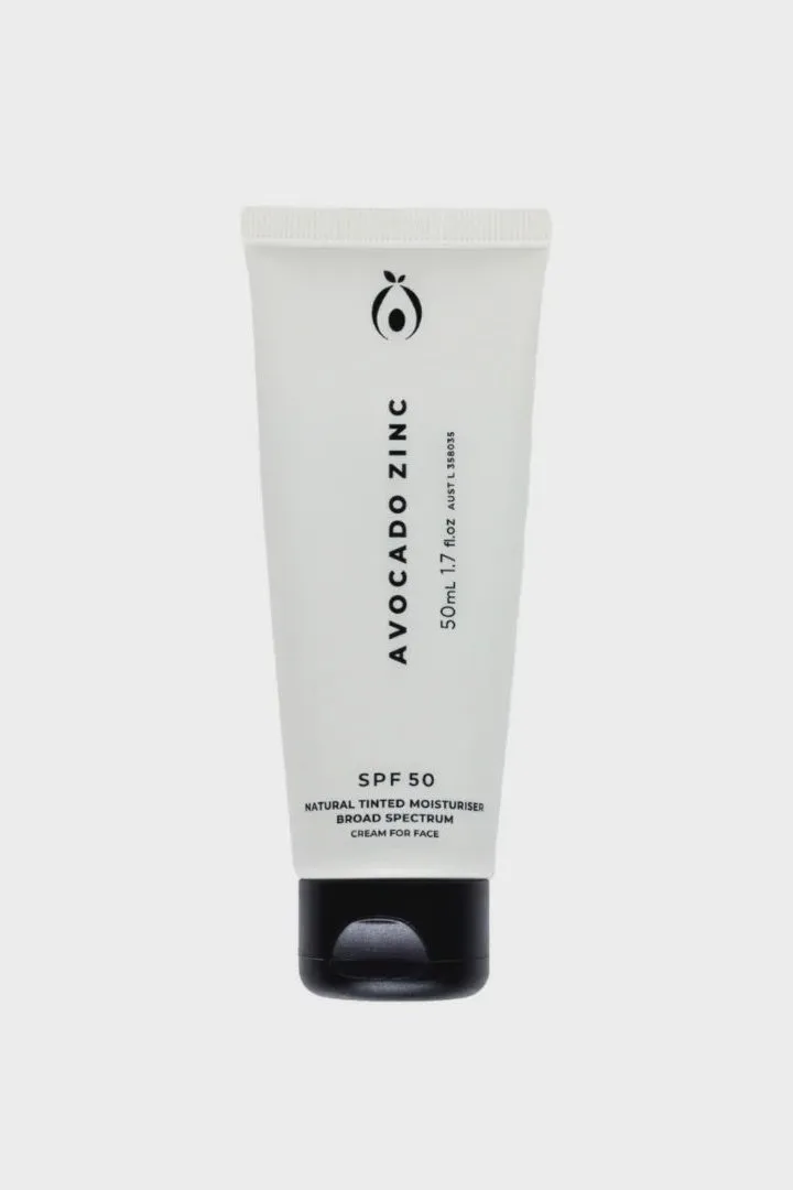 AVOCARDO ZINC SPF 50 NATURAL TINTED MOISTURISER - LIGHT