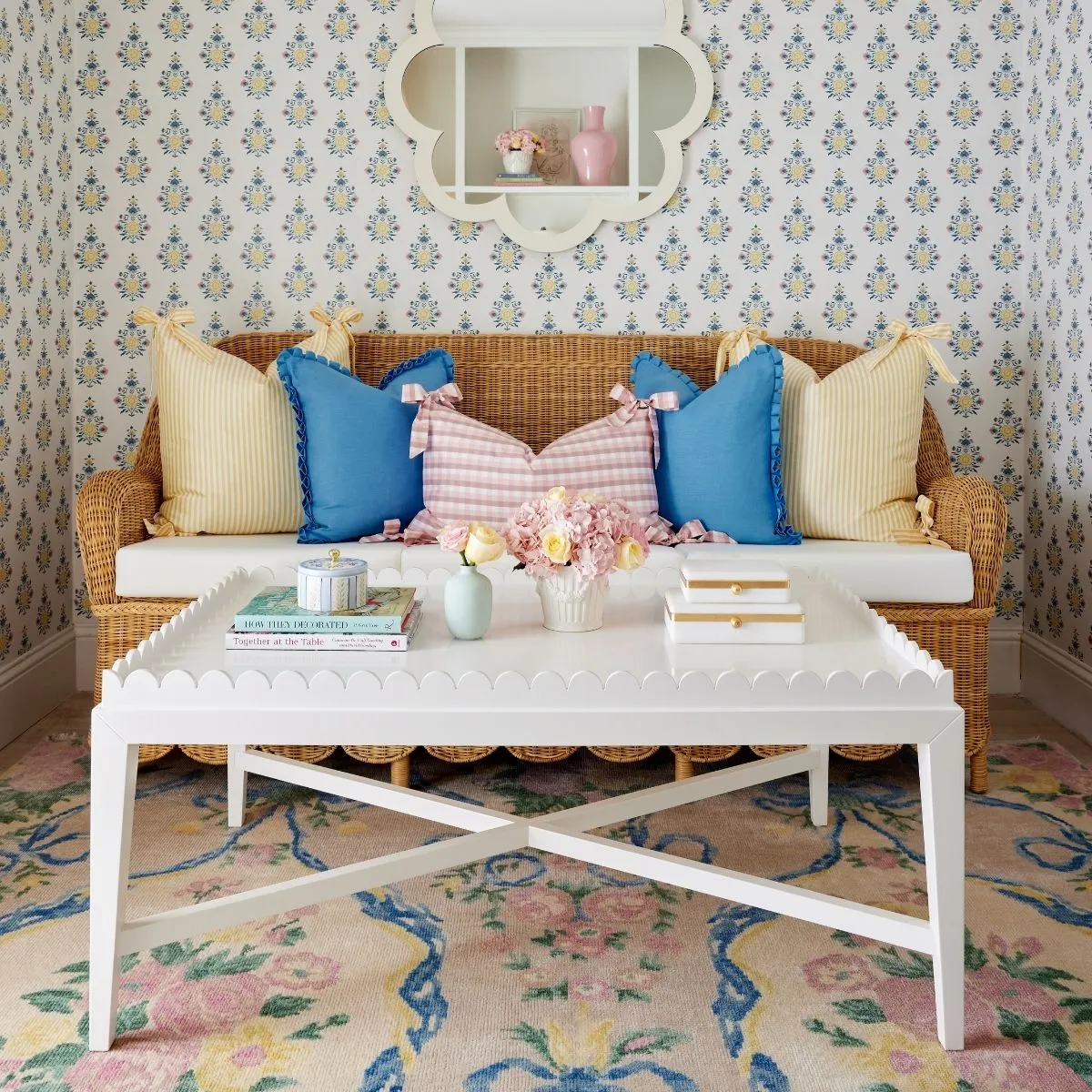 Baroque Bouquet Rug in Tea Rose