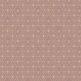Bee Deco Gold Foil Wallpaper Blush