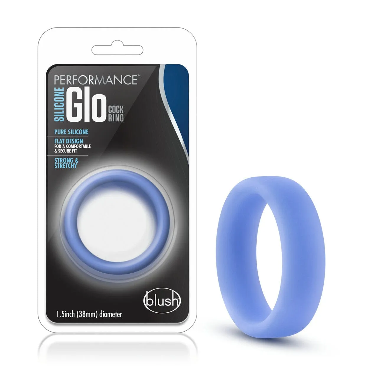 Blush Performance Blue Glow Silicone Glo Cock Ring