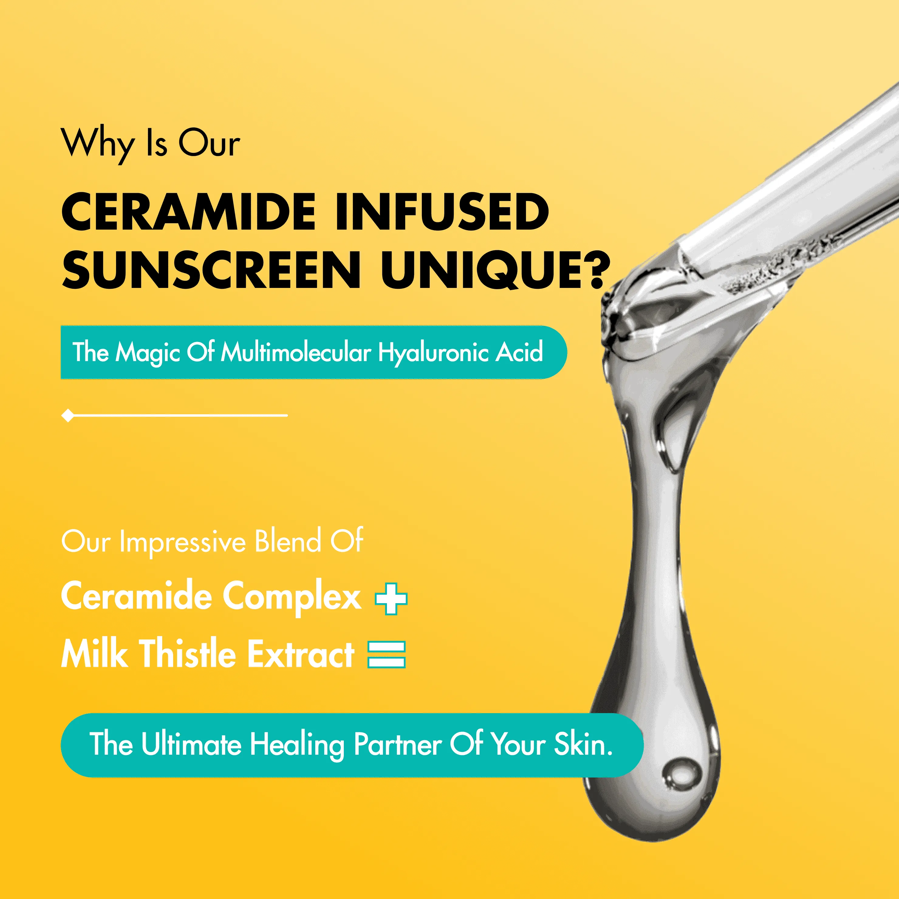 Ceramide Sunscreen | SPF50 PA     | Dewy, Lightweight, & Oil-Free | 50 gm