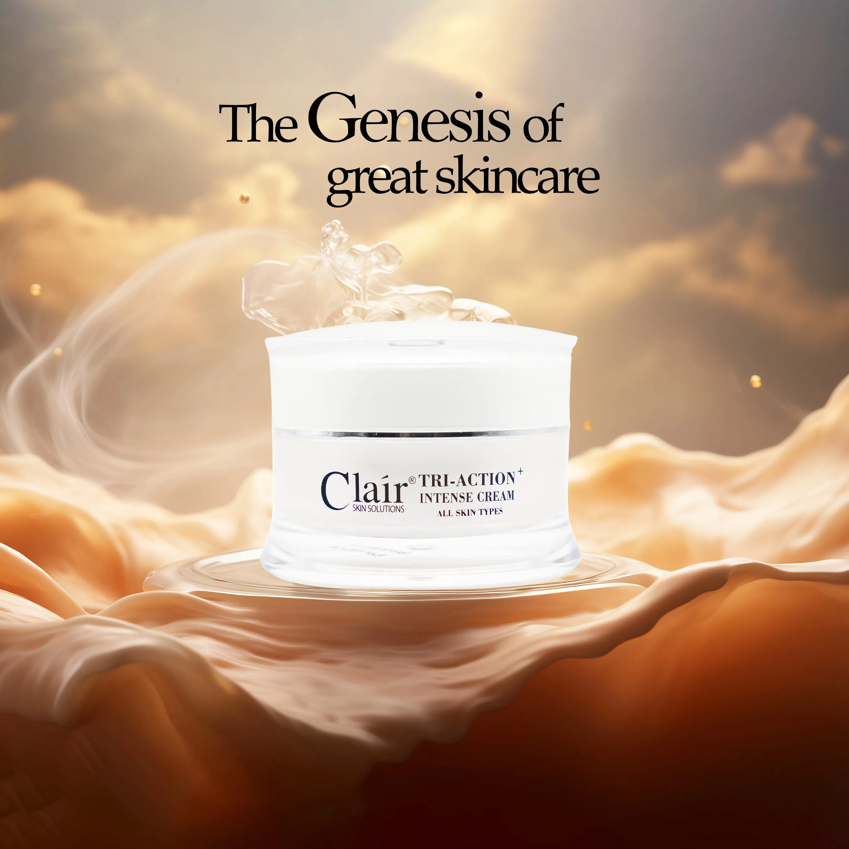 Clair® SKIN SOLUTIONS Tri-Action  Intense Cream 30ml, PDRN  Regenerative Serum Concentrate 30ml & Ultra-Light Sunblock SPF 50  40ml