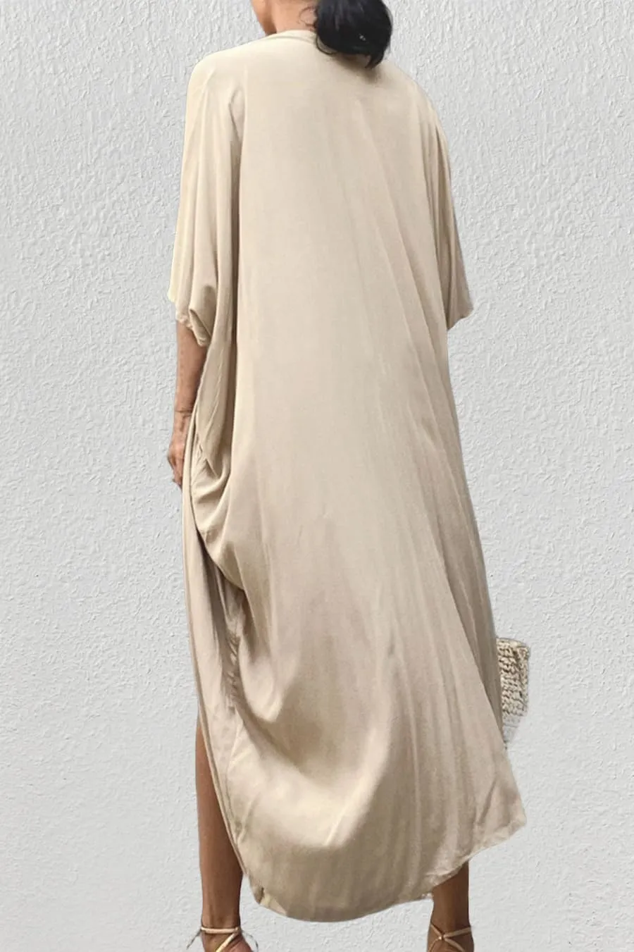 Long Kimono Cover Up Black Dress