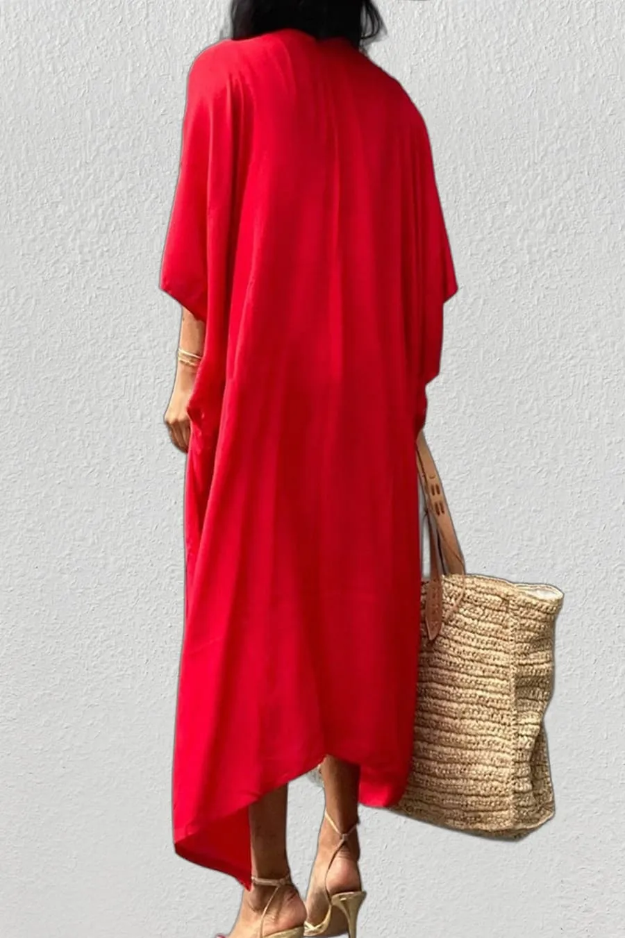 Long Kimono Cover Up Black Dress