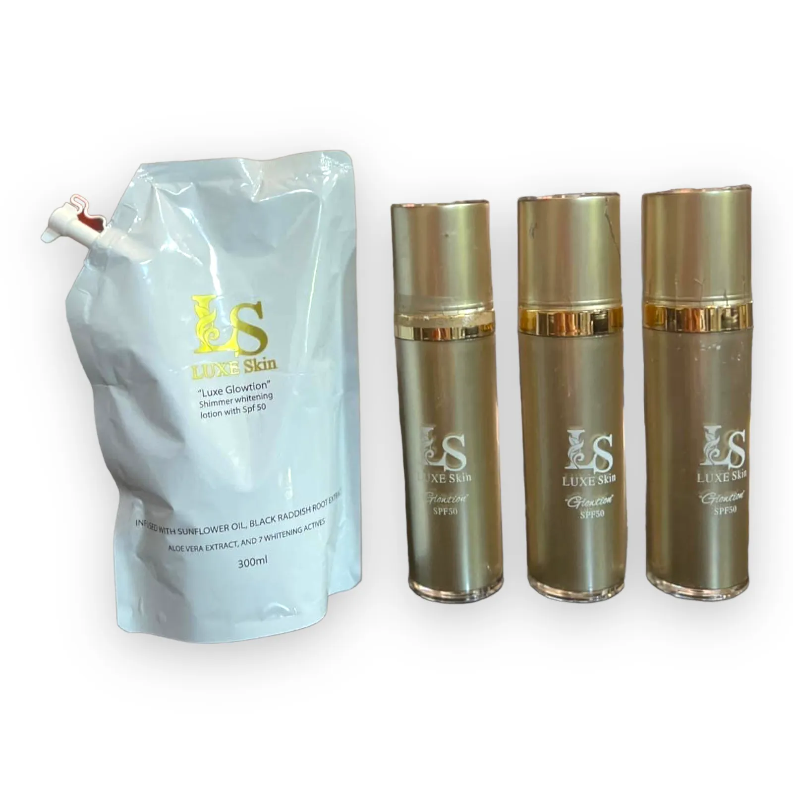 Luxe Skin - Luxe Glowtion Shimmer Whitening Lotion with SPF 50 - REFILL SACHET 300 ml