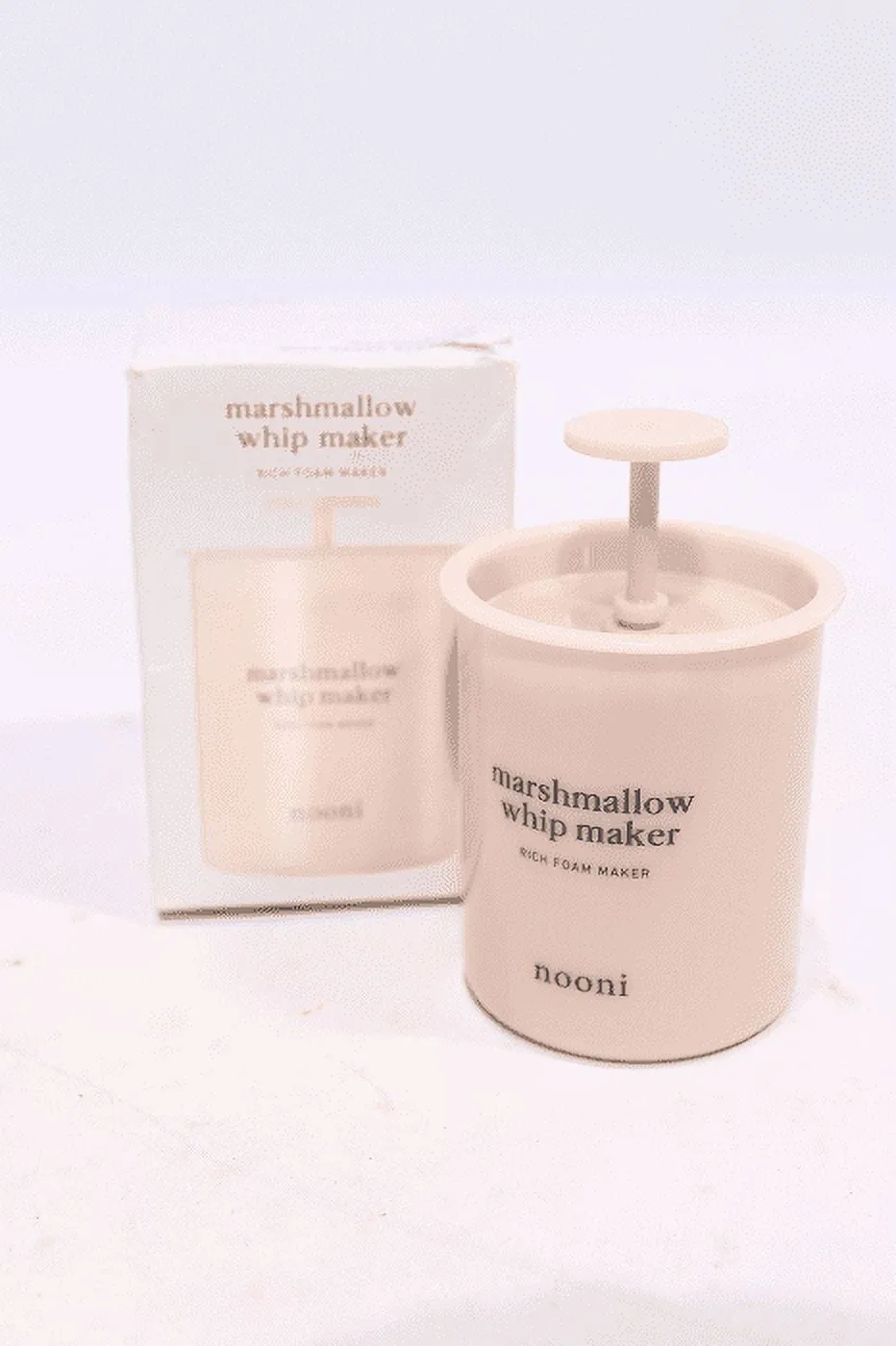 NOONI Marshmallow Whip Maker Pink | Skin Care Foam Maker to Use With Facial Cleanser | Can Use With Korean Face Wash to Make Foaming Face Wash