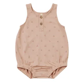 Quincy Mae Organic Sleeveless Bubble Romper | Cherries