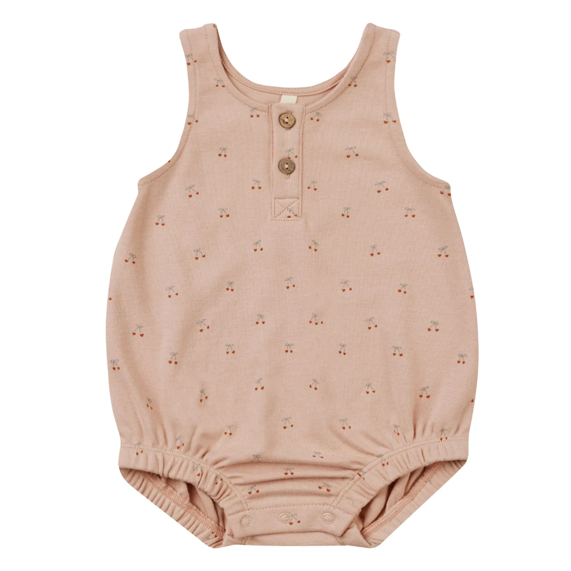 Quincy Mae Organic Sleeveless Bubble Romper | Cherries