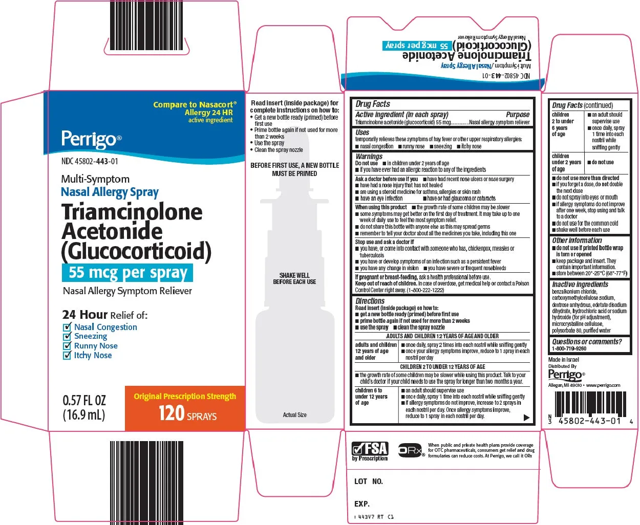 Triamcinolone Acetonide Allergy Nasal Spray, 120 Sprays (Generic Nasacort)