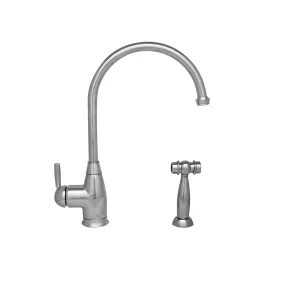 Whitehaus WHQN-34682-C Queenhaus Single Lever Faucet with a Long Gooseneck Spout and Side Spray