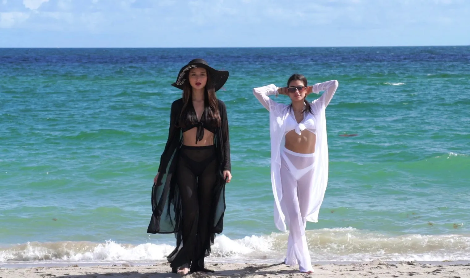 Women's Mesh Kimono Robe Cover Up with Long Sleeve Summer Sheer Beachwear